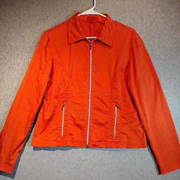 CYC Women's Orange Long  Sleeve Zipper Tailored Jacket in Size 11/12 - Picture 1 of 12
